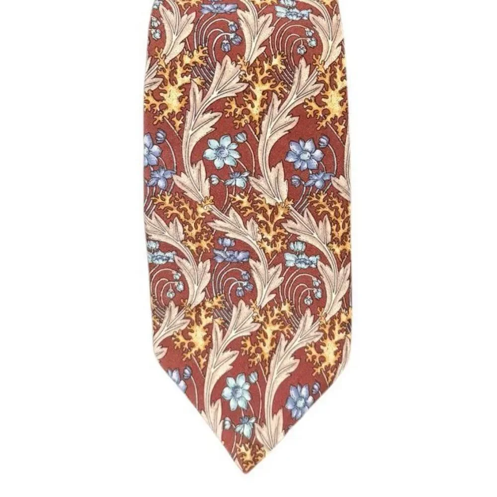 Bill Blass Vintage Floral Silk Tie Professional Career Office Gentlemen